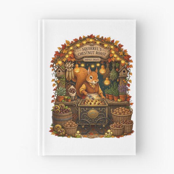 Item preview, Squirrel's Chestnut Roast | Cottagecore Autumn Market | Woodland Harvest Stand | Cozy Fall Squirrel Art | Pumpkin Lantern Decor | Whimsical Forest Kitchen designed and sold by MrDev.