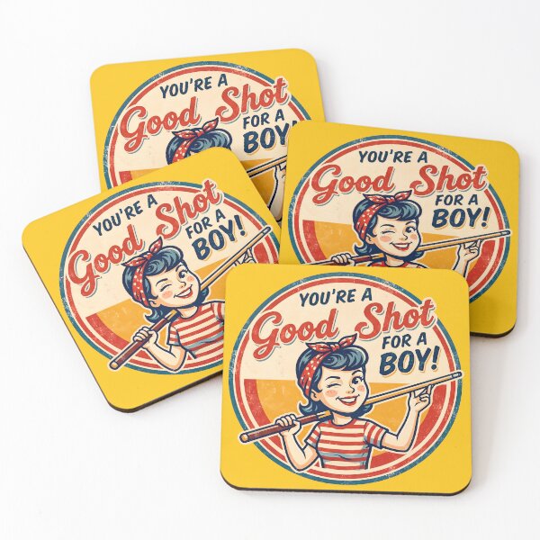 Item preview, You're A Good Shot For A Boy Retro Billiards Poster designed and sold by ThreadRiotTees.