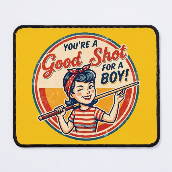 Item preview, You're A Good Shot For A Boy Retro Billiards Poster designed and sold by ThreadRiotTees.