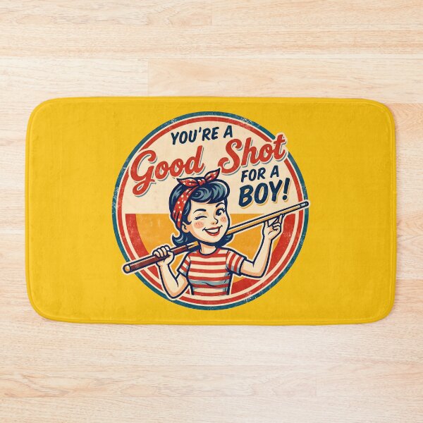 Item preview, You're A Good Shot For A Boy Retro Billiards Poster designed and sold by ThreadRiotTees.