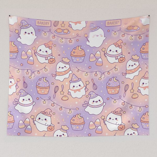 Item preview, Kawaii Pastel Autumn Midnight Bakery Pattern - 2 designed and sold by Thai Vibe Studio.
