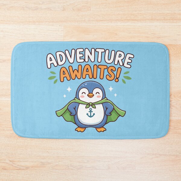 Item preview, Adventure Awaits Super Penguin Superhero Cute Nautical Hero designed and sold by Amir Faysal.