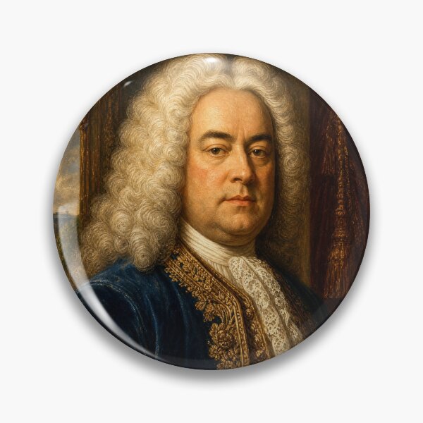 Item preview, Baroque Majesty: George Frideric Handel Vintage Oil Painting - Royal Harmonies designed and sold by DoReMiStudio.
