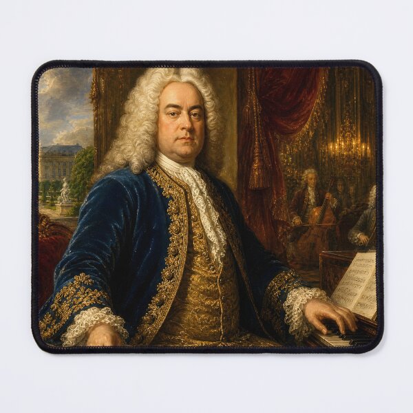 Item preview, Baroque Majesty: George Frideric Handel Vintage Oil Painting - Royal Harmonies designed and sold by DoReMiStudio.