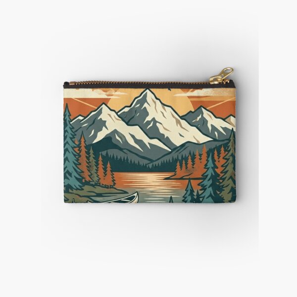 Item preview, Retro Mountain Lake Camping Landscape Art designed and sold by Herodestroyer.
