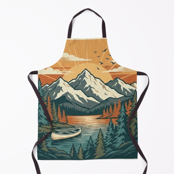 Item preview, Retro Mountain Lake Camping Landscape Art designed and sold by Herodestroyer.