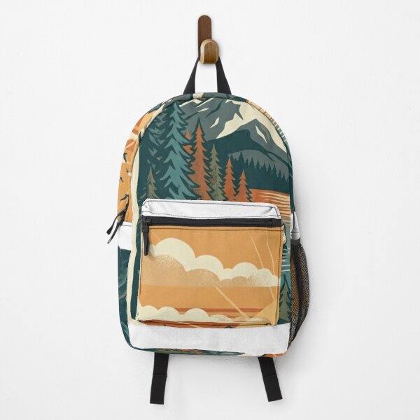 Item preview, Retro Mountain Lake Camping Landscape Art designed and sold by Herodestroyer.
