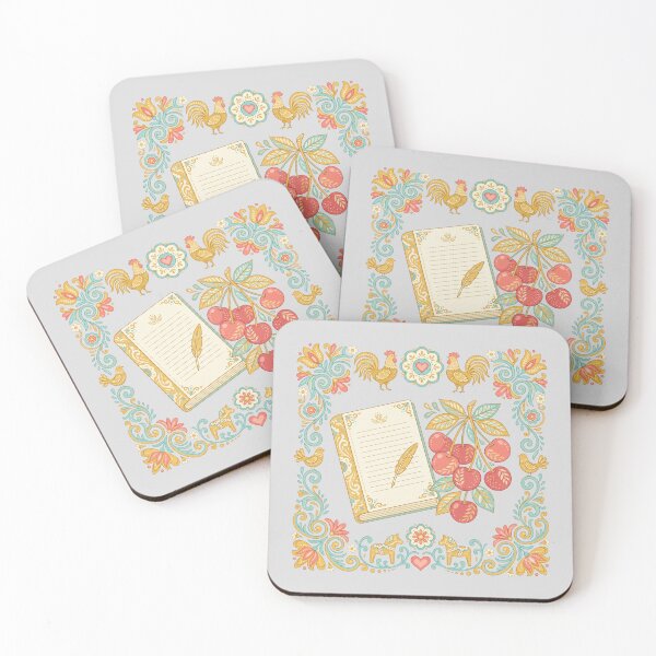 Item preview, Folk Art Journal Cherries Floral Sticker Design designed and sold by hattie's.