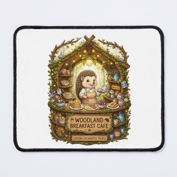 Item preview, Woodland Breakfast Café | Cottagecore Hedgehog Café | Cozy Forest Breakfast | Whimsical Woodland Kitchen | Pancakes & Tea | Enchanted Brunch Art designed and sold by MrDev.