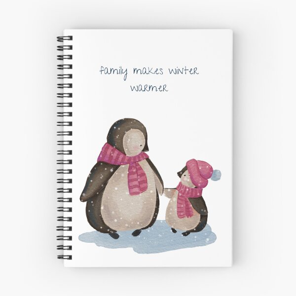 Item preview, Penguin Family Winter Warmer Watercolor Art designed and sold by DiceWay.