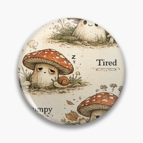 Item preview, mushroom mood happy tired grumpy designed and sold by my-trendy-shop.
