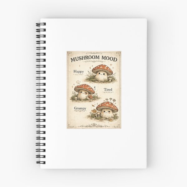 Item preview, mushroom mood happy tired grumpy designed and sold by my-trendy-shop.