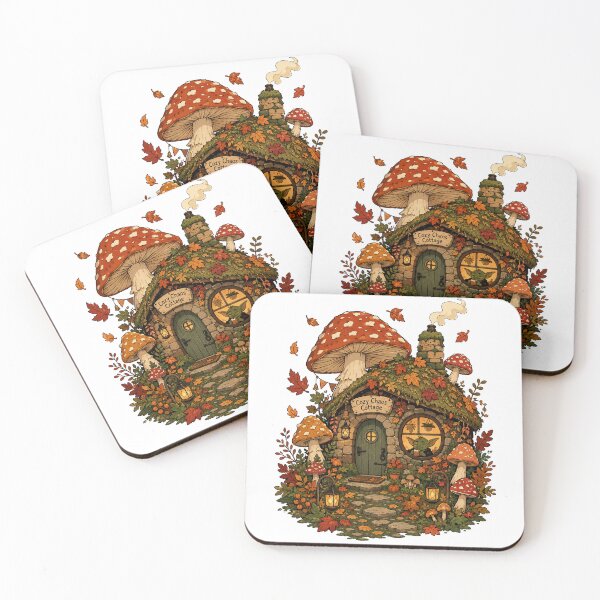 Item preview, Cozy Goblin Cottage Autumn Mushroom Cottagecore designed and sold by DigitalDream Gallery.