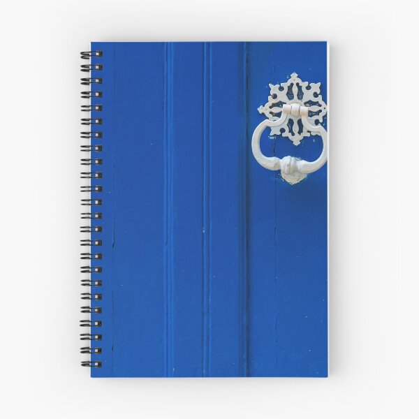Item preview, Blue Wooden Door With White Ornate Knocker And Keyhole On Painted Entrance Panel designed and sold by Nmallia.