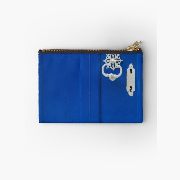 Item preview, Blue Wooden Door With White Ornate Knocker And Keyhole On Painted Entrance Panel designed and sold by Nmallia.