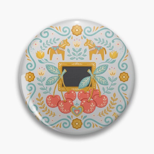 Item preview, Scandinavian Folk Art Dala Horse Floral Sticker designed and sold by hattie's.