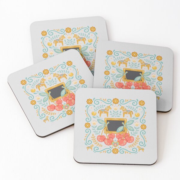 Item preview, Scandinavian Folk Art Dala Horse Floral Sticker designed and sold by hattie's.