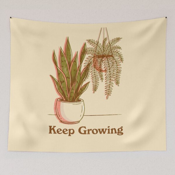 Item preview, Keep Growing Vintage Houseplant Illustration designed and sold by DailyVines.