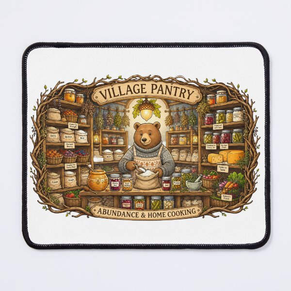 Item preview, Village Pantry | Cottagecore Bear Pantry | Rustic Farmhouse Kitchen | Woodland General Store | Cozy Home Cooking Decor | Whimsical Country Market designed and sold by MrDev.