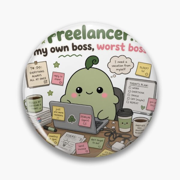 Aperçu de l'œuvre Freelance, Mon propre patron, Le pire patron, Mascotte drôle créée et vendue par srinig.