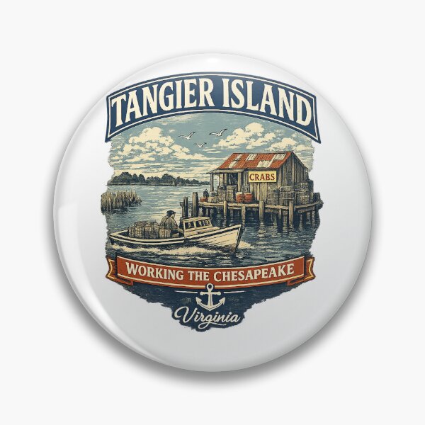 Item preview, Tangier Island Virginia – Working the Chesapeake Vintage Maritime Design designed and sold by Past in Threads.