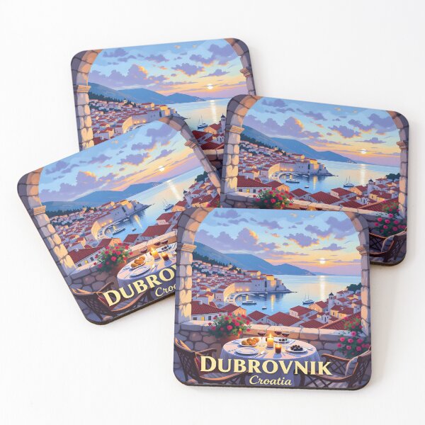 Item preview, Dubrovnik, Croatia: Vintage-Style Painterly Travel Poster designed and sold by LSVart.
