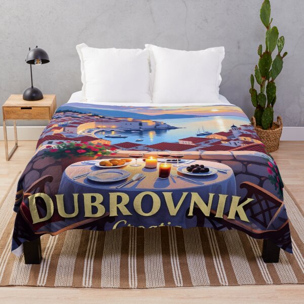Item preview, Dubrovnik, Croatia: Vintage-Style Painterly Travel Poster designed and sold by LSVart.
