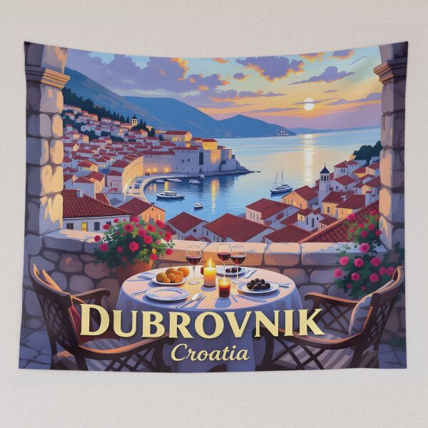 Item preview, Dubrovnik, Croatia: Vintage-Style Painterly Travel Poster designed and sold by LSVart.