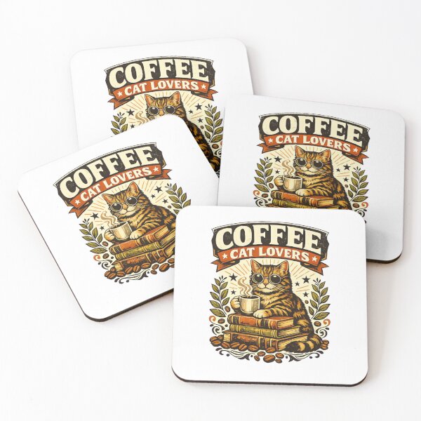 Item preview, Retro Cat with Coffee & Books Badge Design designed and sold by urbinet.