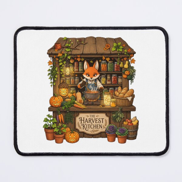 Item preview, The Harvest Kitchen | Cottagecore Fox Kitchen | Autumn Farm Stand | Rustic Harvest Cooking | Woodland Fall Market | Cozy Thanksgiving Decor designed and sold by MrDev.
