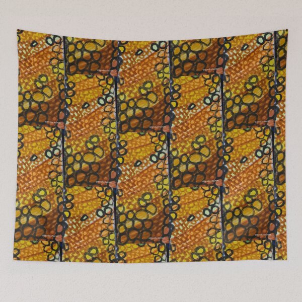 Item preview, Yellow Curved Patterns  and Circles designed and sold by DancingCreek.