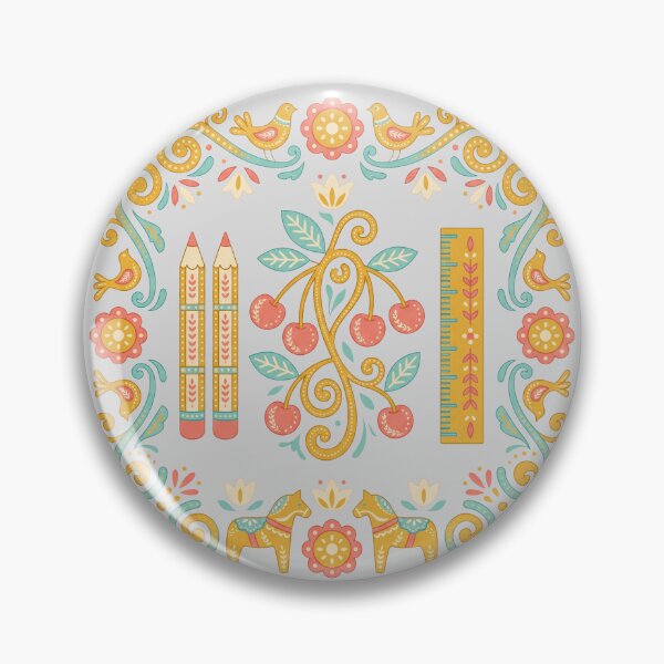 Item preview, Scandinavian Folk Art Floral Sticker Design designed and sold by hattie's.