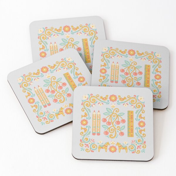 Item preview, Scandinavian Folk Art Floral Sticker Design designed and sold by hattie's.