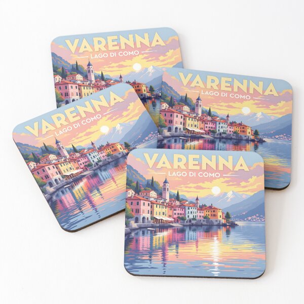 Item preview, Varenna, Lago di Como, Italy: Vintage-Style Painterly Travel Poster designed and sold by LSVart.
