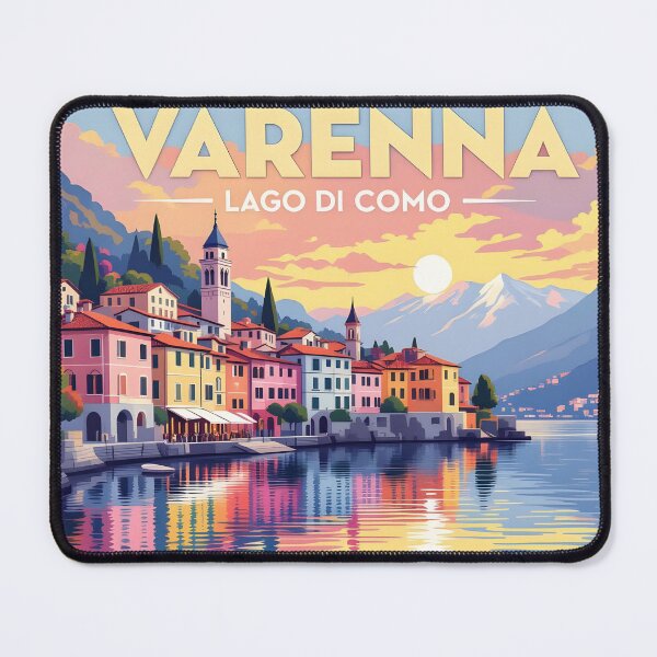 Item preview, Varenna, Lago di Como, Italy: Vintage-Style Painterly Travel Poster designed and sold by LSVart.