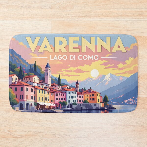 Item preview, Varenna, Lago di Como, Italy: Vintage-Style Painterly Travel Poster designed and sold by LSVart.