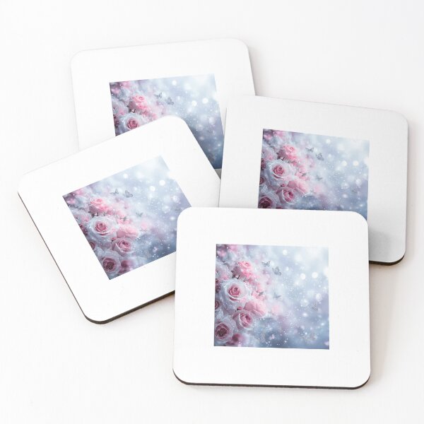 Item preview, Delicate Pink Rose Garland & Birds Sticker | Romantic Floral Face Decal for Laptops, Journals & Decor designed and sold by BigD shop.