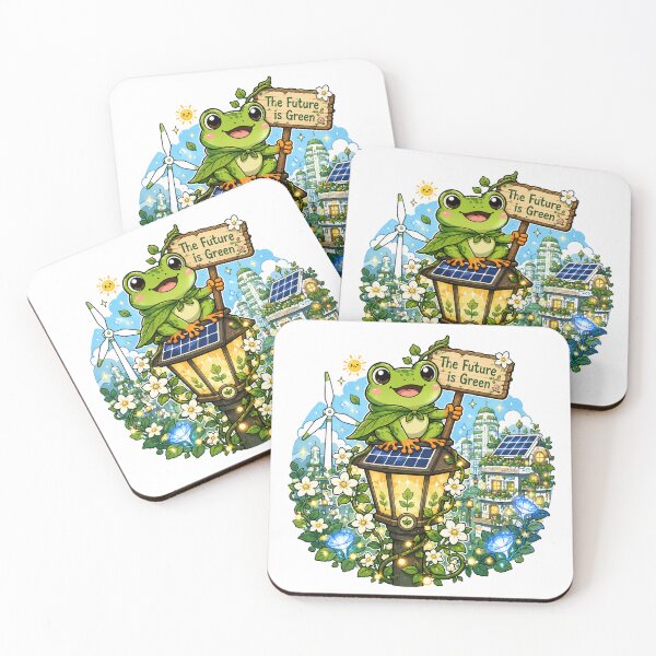 Item preview, Solarpunk Frog The Future Is Green Kawaii Nature designed and sold by DigitalDream Gallery.