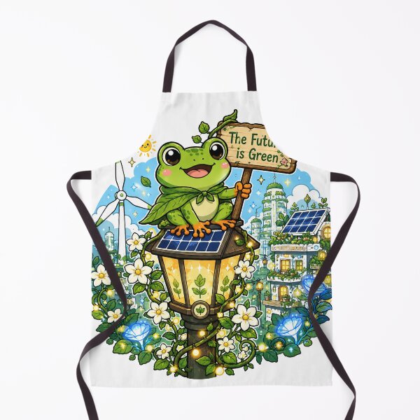 Item preview, Solarpunk Frog The Future Is Green Kawaii Nature designed and sold by DigitalDream Gallery.