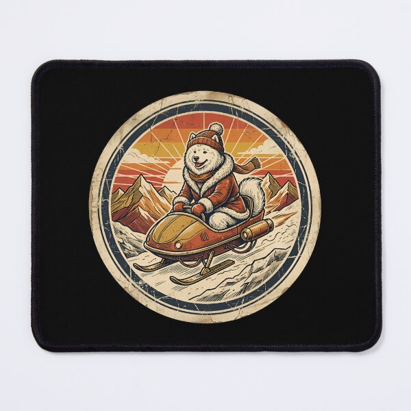 Item preview, Retro Hover Sled Samoyed Vintage Badge designed and sold by DuckOddity.