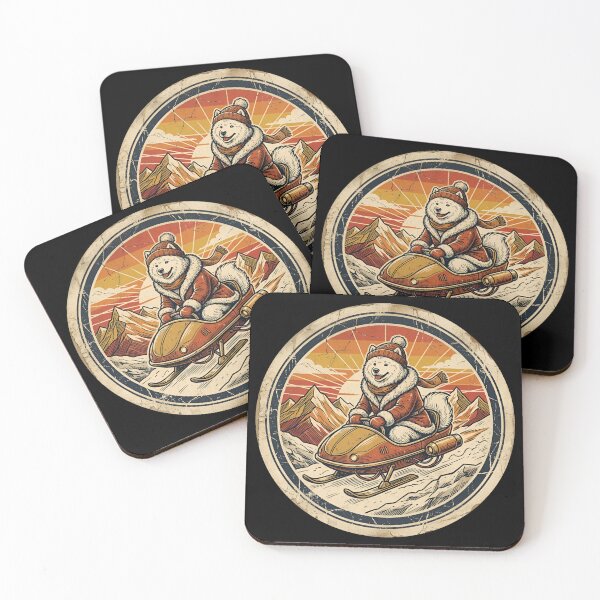 Item preview, Retro Hover Sled Samoyed Vintage Badge designed and sold by DuckOddity.