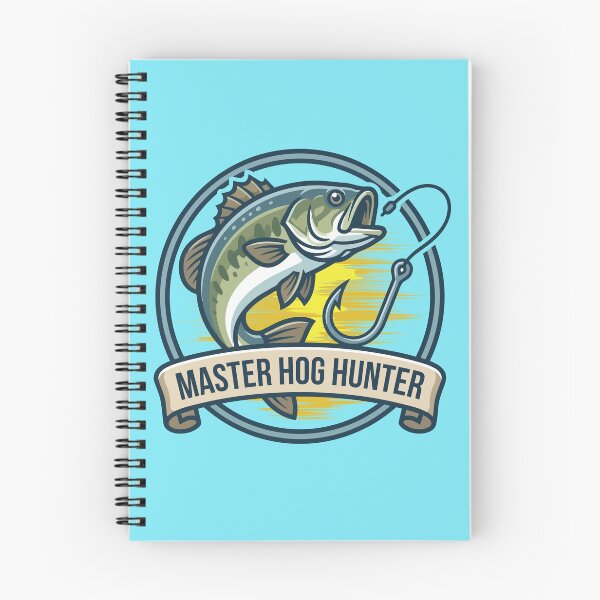 Item preview, Bass fishing Illustration in logo style with text "Master Hog Hunter". designed and sold by Art-Horizon.