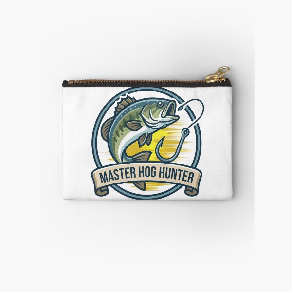 Item preview, Bass fishing Illustration in logo style with text "Master Hog Hunter". designed and sold by Art-Horizon.