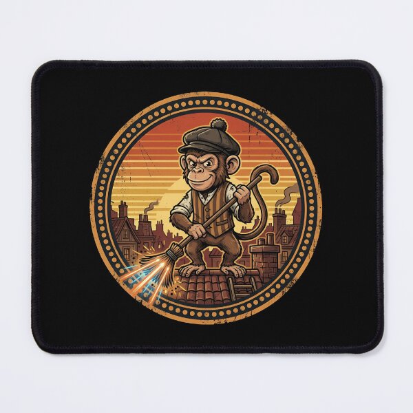 Item preview, Retro Chimney Sweep Monkey Vintage Badge designed and sold by DuckOddity.