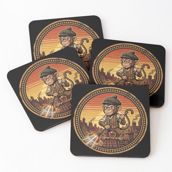 Item preview, Retro Chimney Sweep Monkey Vintage Badge designed and sold by DuckOddity.