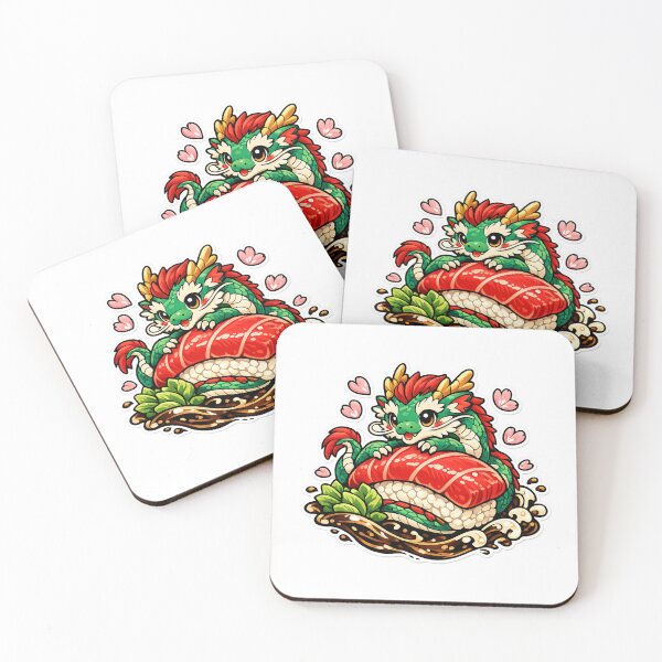 Item preview, Kawaii Dragon Sushi | Cute Baby Japanese Dragon | Dragon Sushi Art | Anime Foodie | Chibi Fantasy Creature | Japanese Cuisine Gift designed and sold by MrDev.