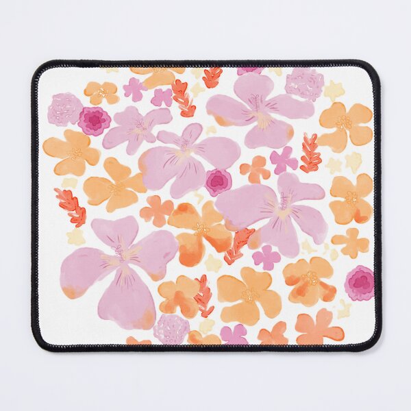 Item preview, Pink and Orange Flower Cluster on Grey Background designed and sold by BuckaBaby.