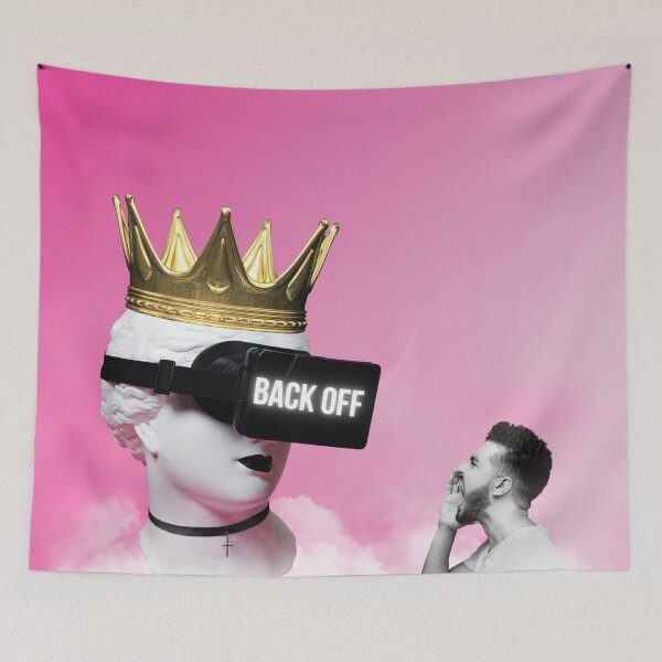Item preview, Back Off Virtual Reality Crown Aesthetic Art designed and sold by Alien byte art.
