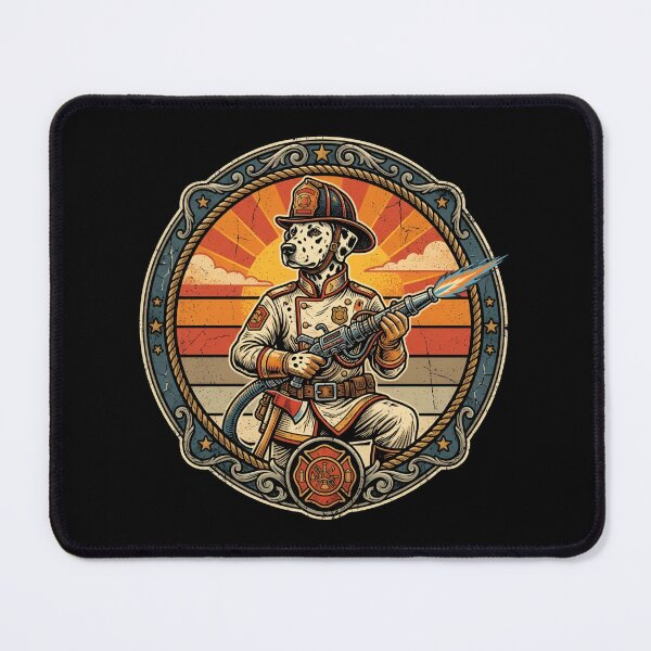 Item preview, Retro Vintage Firefighter Dalmatian Badge designed and sold by DuckOddity.