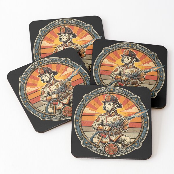 Item preview, Retro Vintage Firefighter Dalmatian Badge designed and sold by DuckOddity.